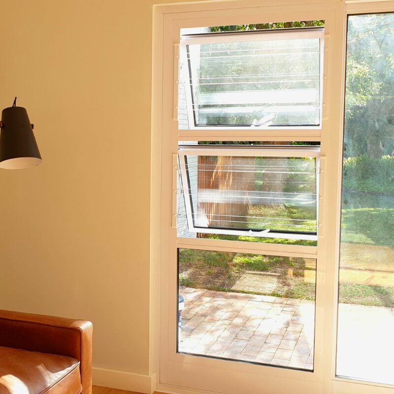 Premium interior with Homeguard clearview bars installed on full-height windows